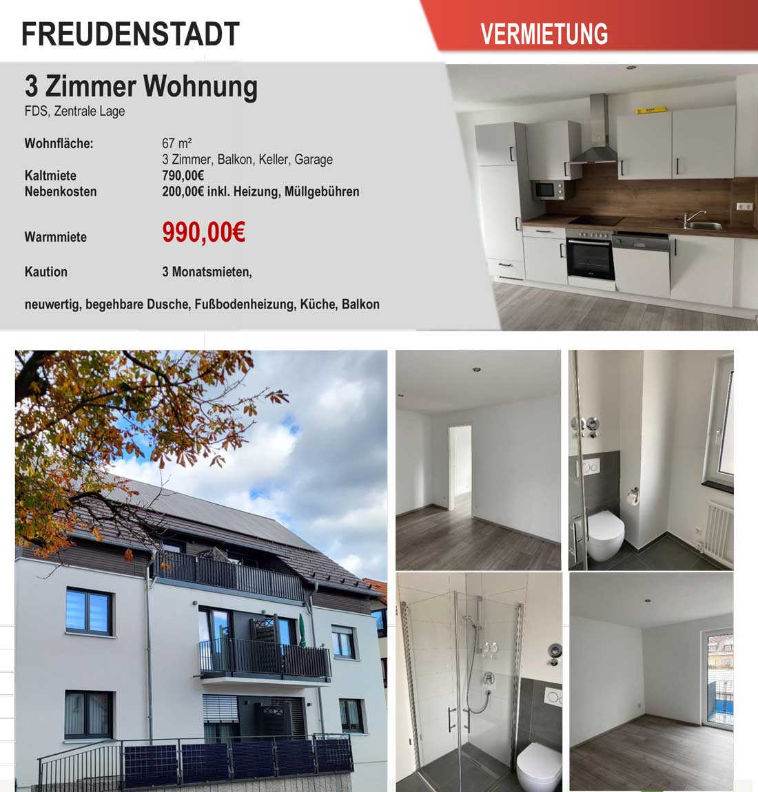 3 Zimmer Wohnung | Freudenstadt - zentrale Lage